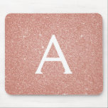 Rose Gold - Rosa Glitzer Monogramm Name Mousepad<br><div class="desc">Rosa Rosa - Rose Gold Sparkle Glitzer Monogram Name Monogram Mousepad. Dieses Mousepad kann auf Ihren Vornamen angepasst werden.</div>