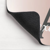 Rose Gold - Rosa Glitzer Monogramm Name Mousepad (Ecke)