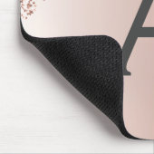 Rose Gold - Rosa Glitzer Monogramm Name Mousepad (Ecke)