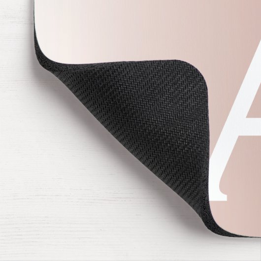 Rose Gold - Rosa Glitzer Monogramm Name Mousepad (Ecke)