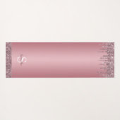 Rose Gold Rosa Glitzer Sparkeller Tropfen Monogram Yogamatte (Rückseite (Horizontal))