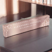 Rose Gold Rosa Glitzer Sparkle Microblass Brows Namensplakette