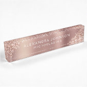 Rose Gold Rosa Glitzer Sparkle Microblass Brows Namensplakette