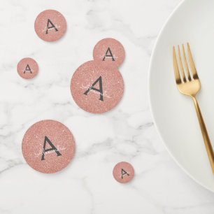 Rose Gold Rosa Glitzer Sparkone Monogramm Konfetti