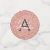 Rose Gold Rosa Glitzer Sparkone Monogramm Konfetti (Klein Vorderseite)