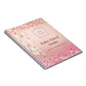 Rose gold Rosa Glitzer Tanzschule Logo Journal Notizblock (Rechte Seite)