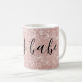 Rose Gold Rosa Glitzer und Sparkle Boss Babe Kaffeetasse (VorderseiteRechts)