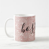 Rose Gold Rosa Glitzer und Sparkle Boss Babe Kaffeetasse (Links)