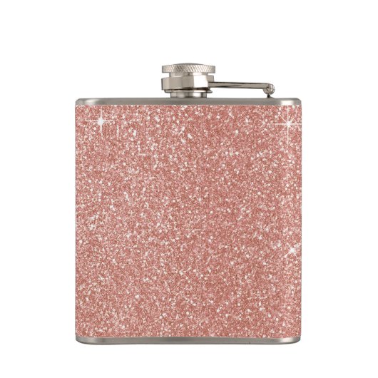 Rose Gold - Rosa Glitzer und Sparkor Flachmann (Rückseite)