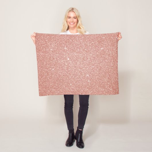 Rose Gold - Rosa Glitzer und Sparkor Fleecedecke (Beispiel)