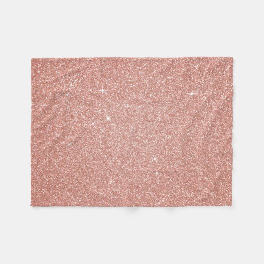 Rose Gold - Rosa Glitzer und Sparkor Fleecedecke (Vorderseite (Horizontal))