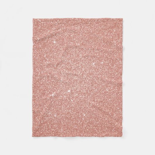 Rose Gold - Rosa Glitzer und Sparkor Fleecedecke (Vorderseite)