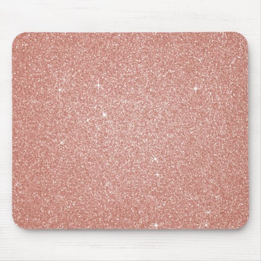 Rose Gold - Rosa Glitzer und Sparkor Mousepad (Vorne)