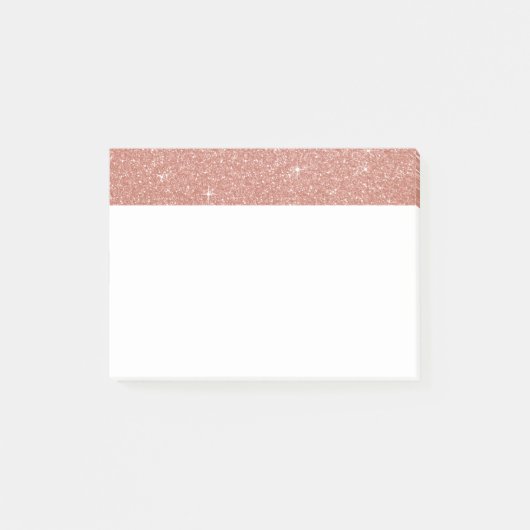 Rose Gold - Rosa Glitzer und Sparkor Post-it Klebezettel (Vorderseite)