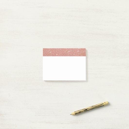 Rose Gold - Rosa Glitzer und Sparkor Post-it Klebezettel (Auf Schreibtisch)