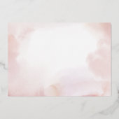 Rose Gold & Rosa Herzmuschel Folieneinladung (Rückseite)