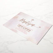 Rose Gold & Rosa Herzmuschel Folieneinladung (Gedreht)