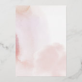 Rose Gold & Rosa Herzmuschel Folieneinladung (Rückseite)