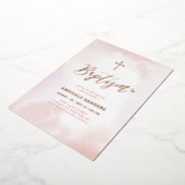 Rose Gold & Rosa Herzmuschel Folieneinladung (Gedreht)