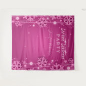 Rose Gold & Rosa Hintergrund Winter 16 . Geburtsta Wandteppich (Vorderseite (Horizontal))