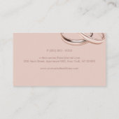 Rose Gold Rosa Hochzeitsfeierring Visitenkarte (Rückseite)