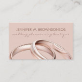 Rose Gold Rosa Hochzeitsfeierring Visitenkarte (Vorderseite)