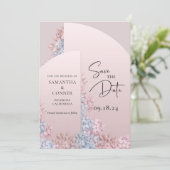 Rose Gold rosa Hyazinthen Frühling boho Save the D Save The Date (Stehend Vorderseite)