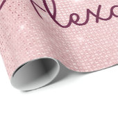 Rose Gold - Rosa Kittdruckerei Monogramm Geschenkpapier (Rolleneckpunkt)