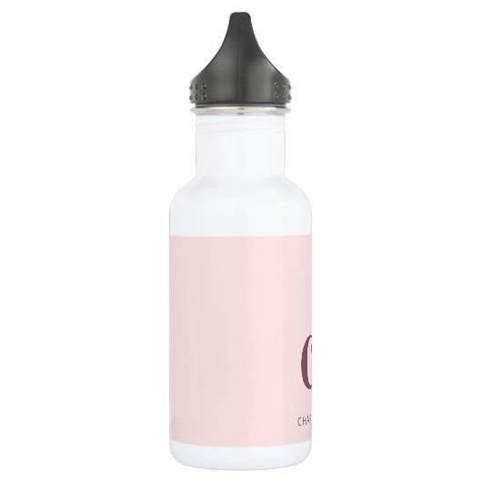 Rose Gold Rosa, kundenspezifischer Name Monogramm  Edelstahlflasche (Links)