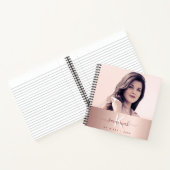 Rose Gold Rosa, kundenspezifisches Foto Monogramm Notizblock (Innenseite)