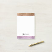 Rose Gold Rosa Lila Sparkasse Post-it Klebezettel (Auf Schreibtisch)