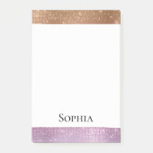 Rose Gold Rosa Lila Sparkasse Post-it Klebezettel (Vorderseite)