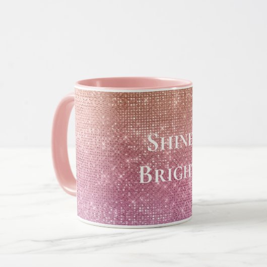 Rose Gold Rosa Lila Sparkasse Tasse (Vorderseite Links)