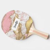 Rose Gold Rosa Marmor Abstrakt Tischtennis Schläger (Seitenansicht)