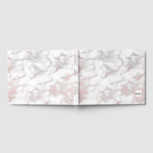 Rose Gold Rosa Marmor Modernes, schicke Party Gästebuch (Voll)