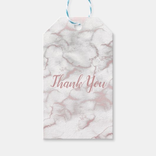 Rose Gold Rosa Marmor Modernes, schicke Party Geschenkanhänger (Vorderseite)