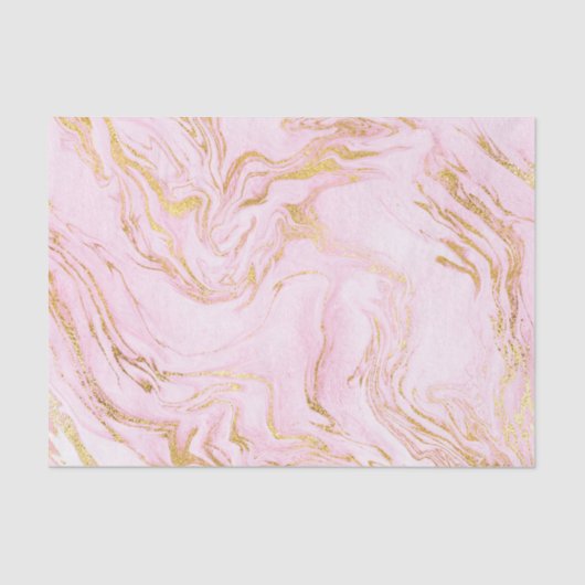 Rose Gold Rosa Marmor Weiß Abstrakt Metalli Seidenpapier (Vorderseite)