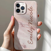 Rose Gold Rosa Marmormonogramm Case-Mate iPhone Hülle