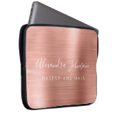 Rose Gold - Rosa Metallisches Monogramm-Geschäft Laptopschutzhülle (Vorne Rechts)