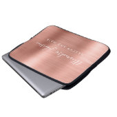Rose Gold - Rosa Metallisches Monogramm-Geschäft Laptopschutzhülle (Vorne Knopf)