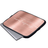 Rose Gold - Rosa Metallisches Monogramm-Geschäft Laptopschutzhülle (Vorne Knopf)