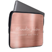 Rose Gold - Rosa Metallisches Monogramm-Geschäft Laptopschutzhülle (Vorne Rechts)
