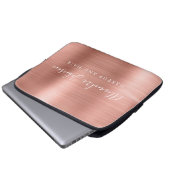 Rose Gold - Rosa Metallisches Monogramm-Geschäft Laptopschutzhülle (Vorne Knopf)