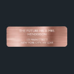 Rose Gold - Rosa Moderne Hochzeit<br><div class="desc">Rose Gold - Rosa Rosa Elegant und moderne Hochzeitshilfsadresse Label. Der Text dieses handgeschriebenen Pinselskriptaufklebers kann mit Ihrem Namen aktualisiert und angepasst werden. Dieses Rücksendelabel ist Teil einer passenden Hochzeitskollektion, und weitere passende Objekte können Sie beim Designer anfordern. Diese Babydusche, Brautparty, Junggeselinnen-Abschied per Post, Hochzeit oder Verspätung der Date Rücksendeadresse...</div>