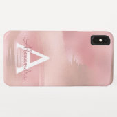 Rose Gold - Rosa Modernes Monogramm Case-Mate iPhone Hülle (Rückseite (Horizontal))