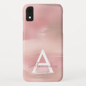 Rose Gold - Rosa Modernes Monogramm Case-Mate iPhone Hülle (Rückseite)