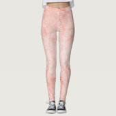 Rose Gold Rosa Quarz Marmor Glanz Leggings (Vorderseite)