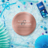 Rose Gold - Rosa Rosa Foil Moderne Hochzeit Pappteller (Party)