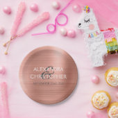 Rose Gold - Rosa Rosa Foil Moderne Hochzeit Pappteller (Party)
