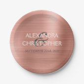 Rose Gold - Rosa Rosa Foil Moderne Hochzeit Pappteller (Vorderseite)